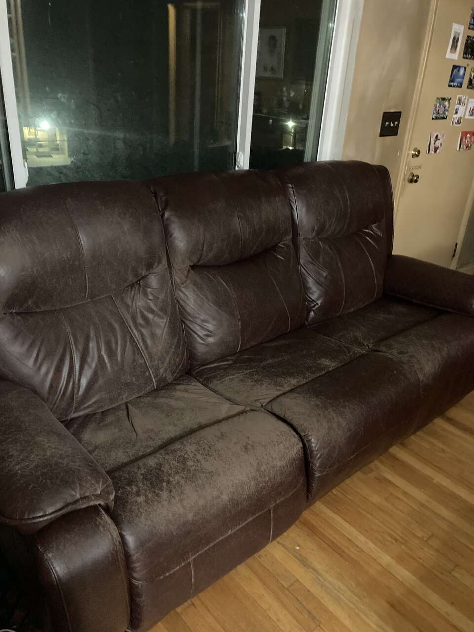 Free, sturdy leather couch. FREE