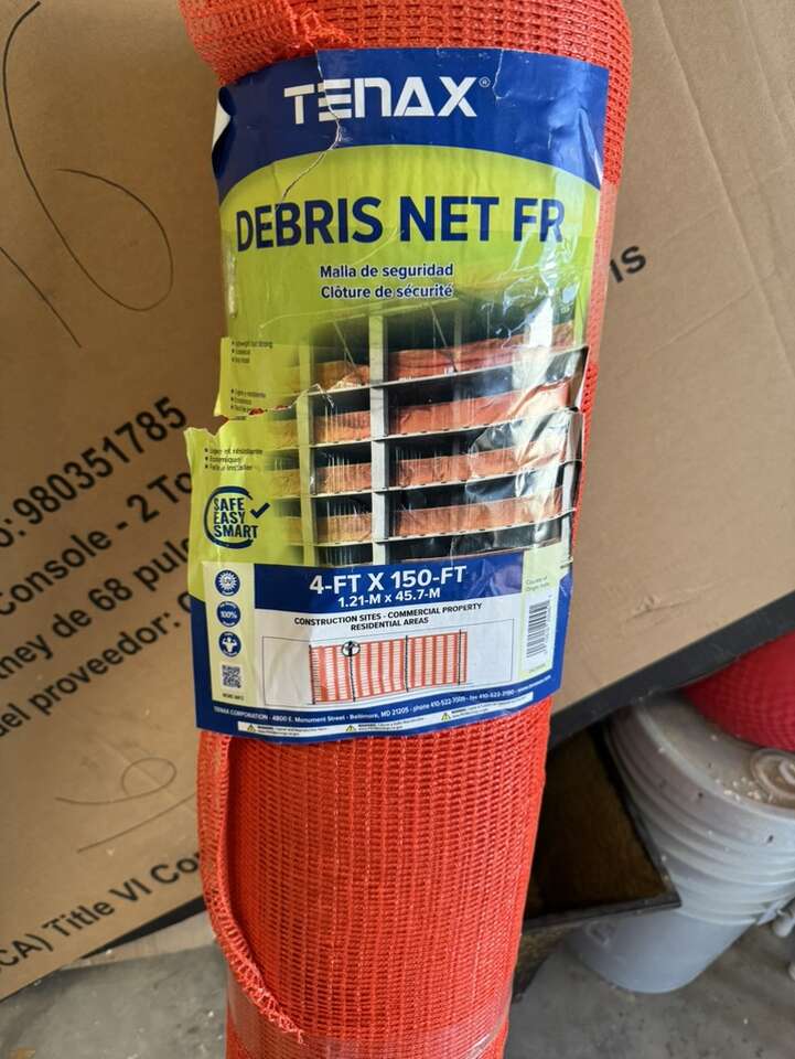 Debris Netting: Orange, 4 ft Overall Ht, 150 ft