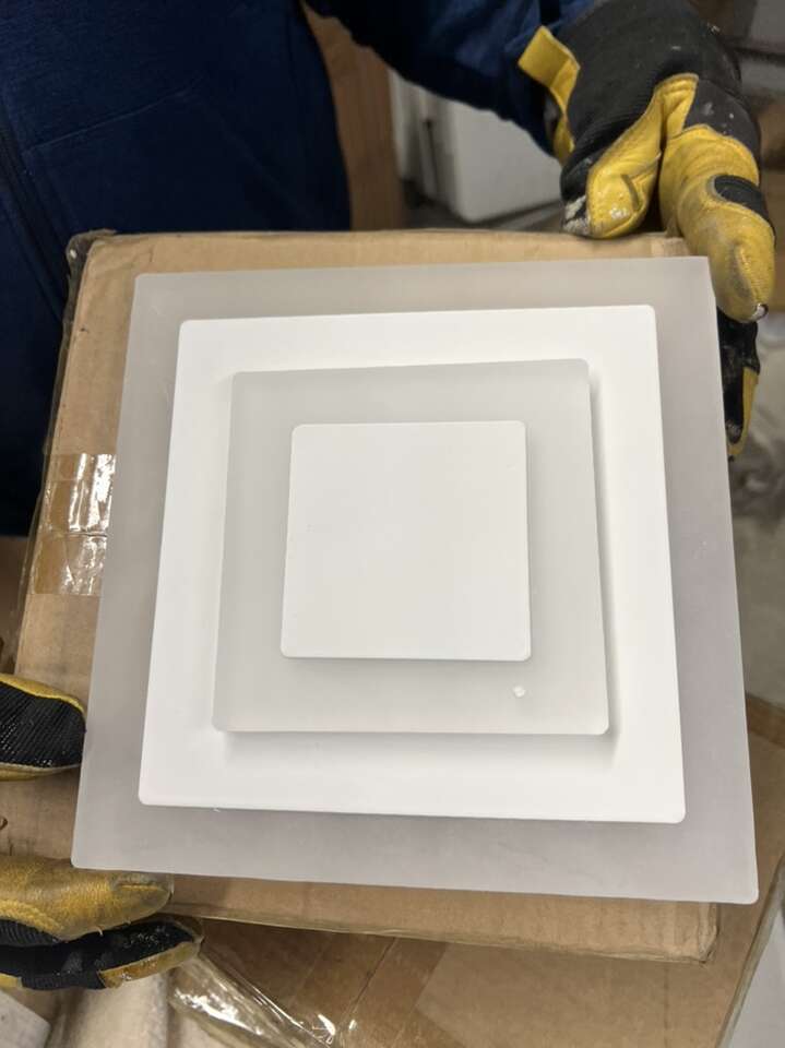 Designer light fixture. Bathroom, vanity, laundry, entry. New in box. 7 5/8"x7 5/8" 6 available