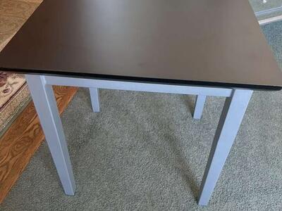 Lenox Wood Waiting Reception End Table Wood Frame Black Melamine Top 20x20x20