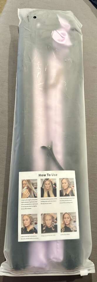 2 packs Heatless Curl Rod 2Pcs Black & Purple