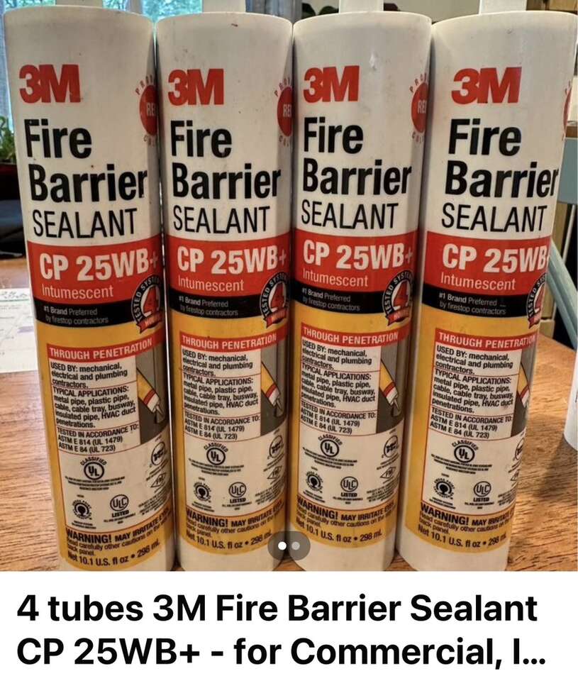 4 tubes 3M Fire Barrier Sealant