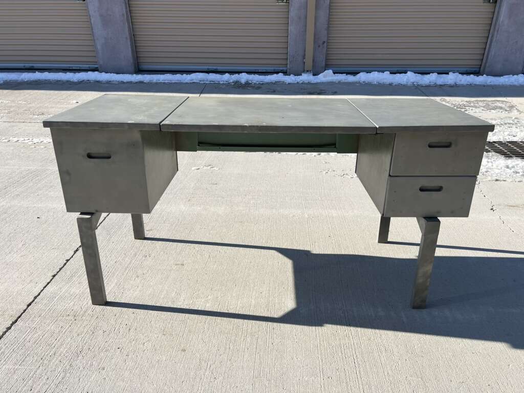 WWII Military Folding Field Desk - Painted - Metal