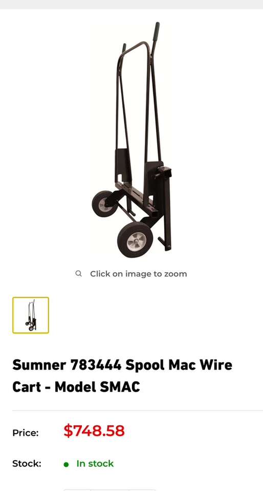 Spool Mac Cart For Transporting Wire / Tubing