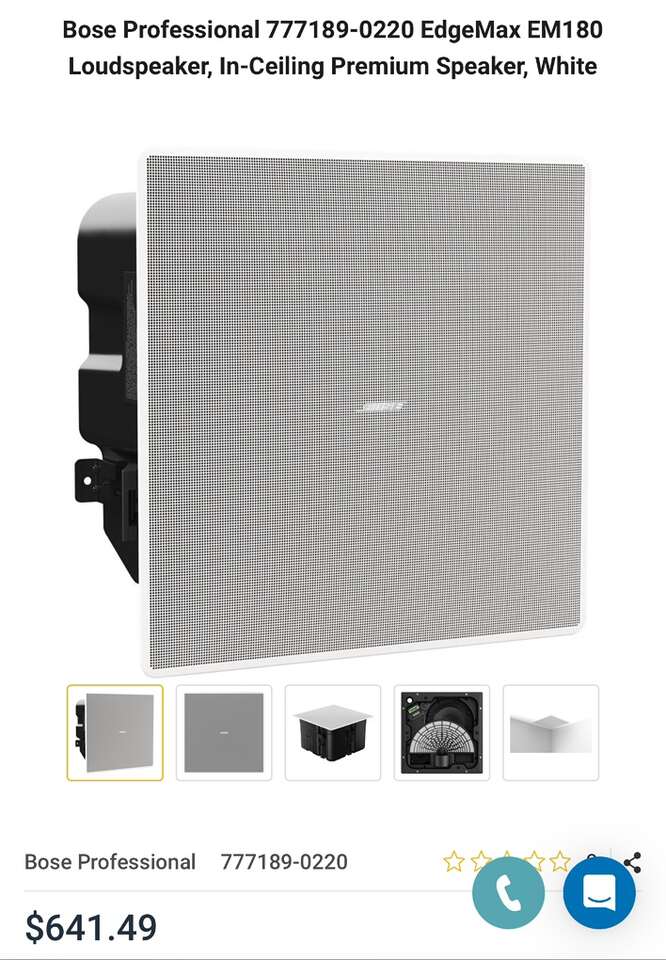 BOSE EdgeMax In-Ceiling Loudspeaker EM180