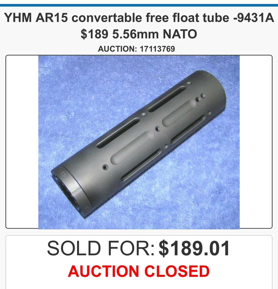 YHM Carbine Length Free Float Tube Forend Foregrip