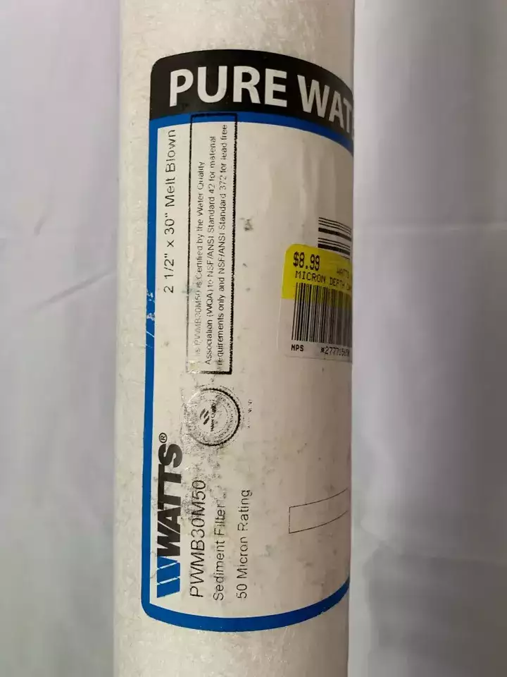 17 pk Economy Melt Blown Filter Cartridges - 2-1/2" x 30" 50 Microns