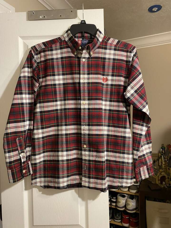 NWOT Boys Size XXL 20 Red Plaid Dress Shirt