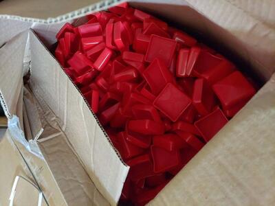 Free Red 2 inch square rubber plugs