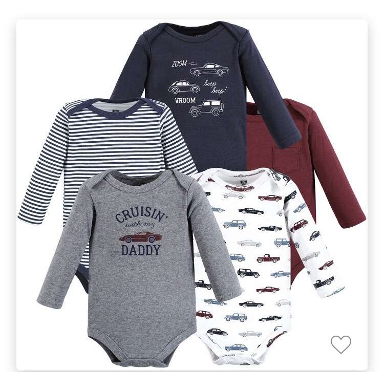 Daddy!! Hudson 3-6 mo. Cars Bodysuits 5 Pack