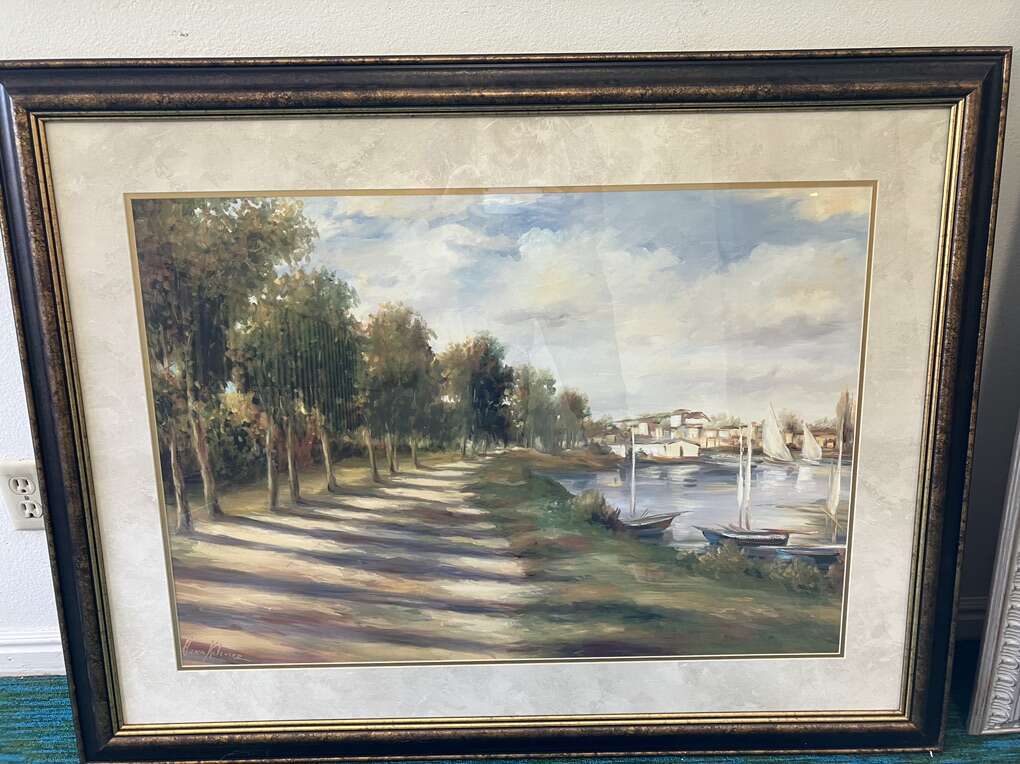 Picture Boats & Tree-lined Path Beautiful Picture