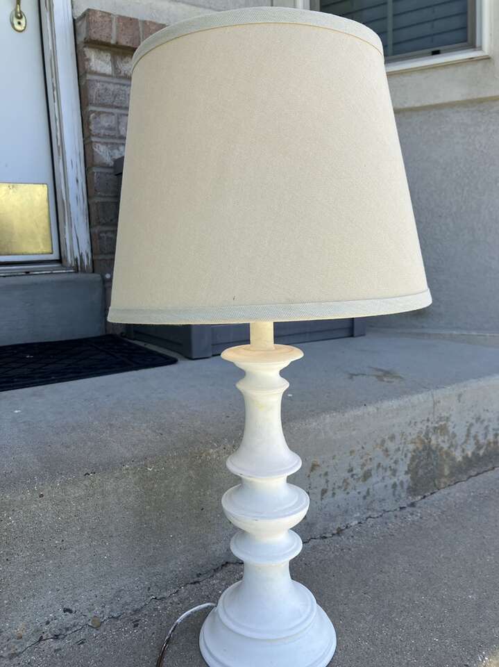 Beautiful White Lamp With Off-white Lamp Shade