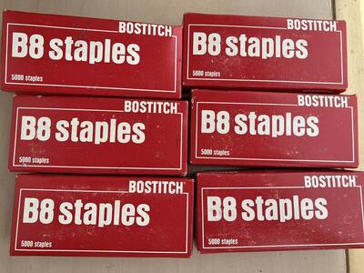 Six Boxes Bostitch B8 Staples