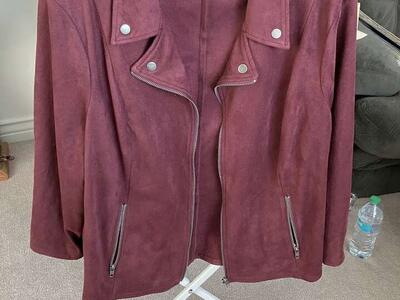Style And Co Suede-like Jacket - Maroon