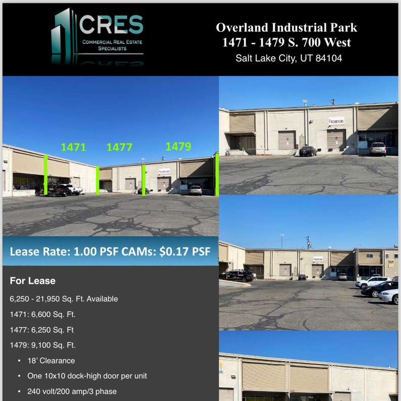9,100 SF Warehouse Available Downtown sLC