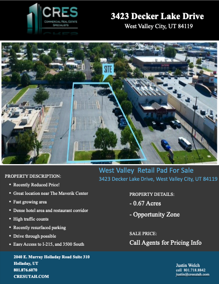 Land For Sale: 3423 Decker Lake Drive, West Valley City, UT