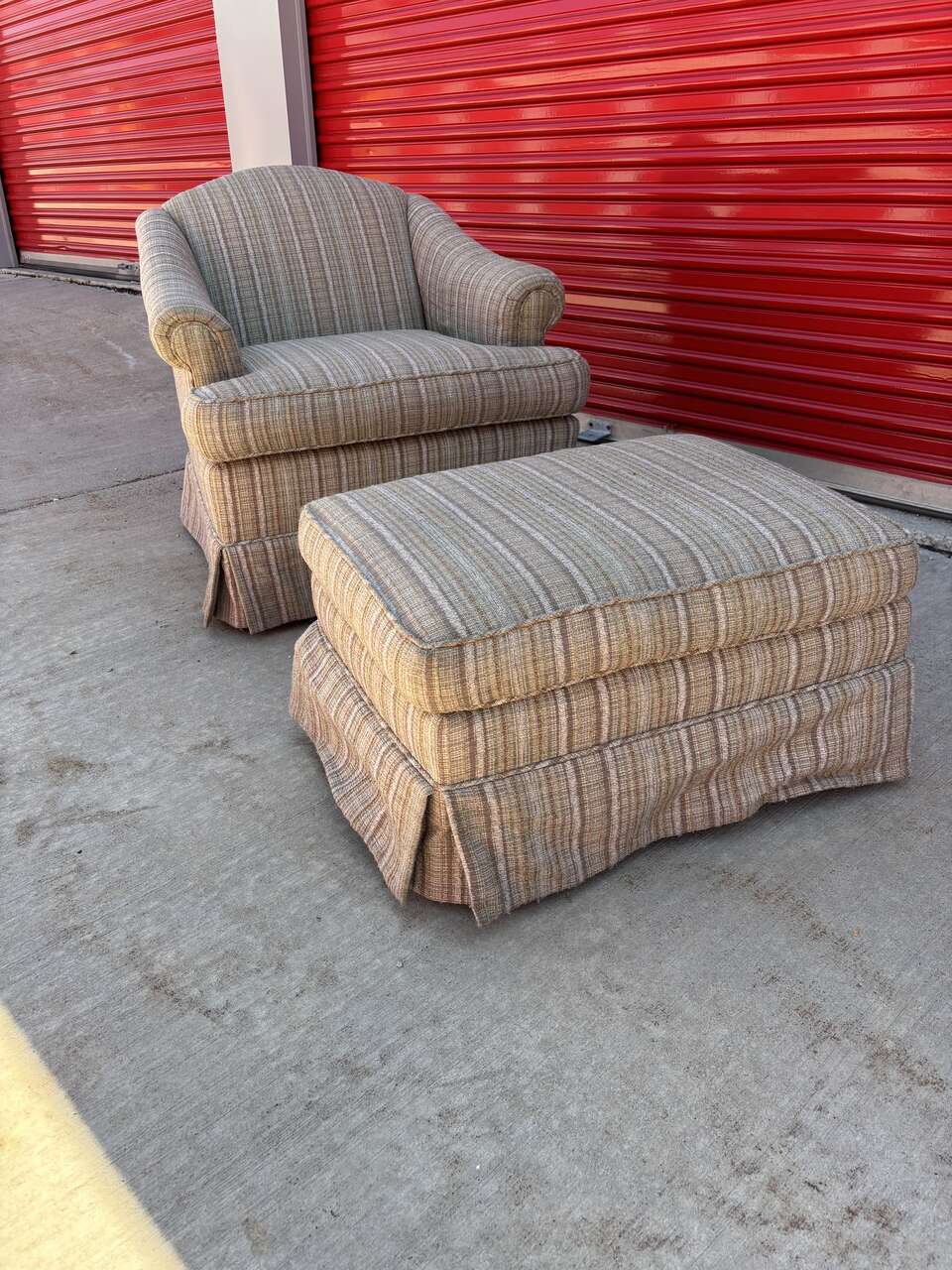 3 Upholstery Chairs and One Ottoman