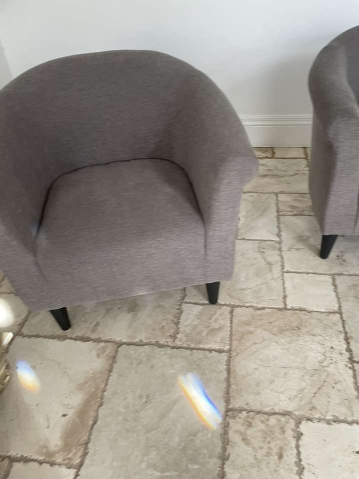 Way fair Dark gray Barrel Chairs Brand New