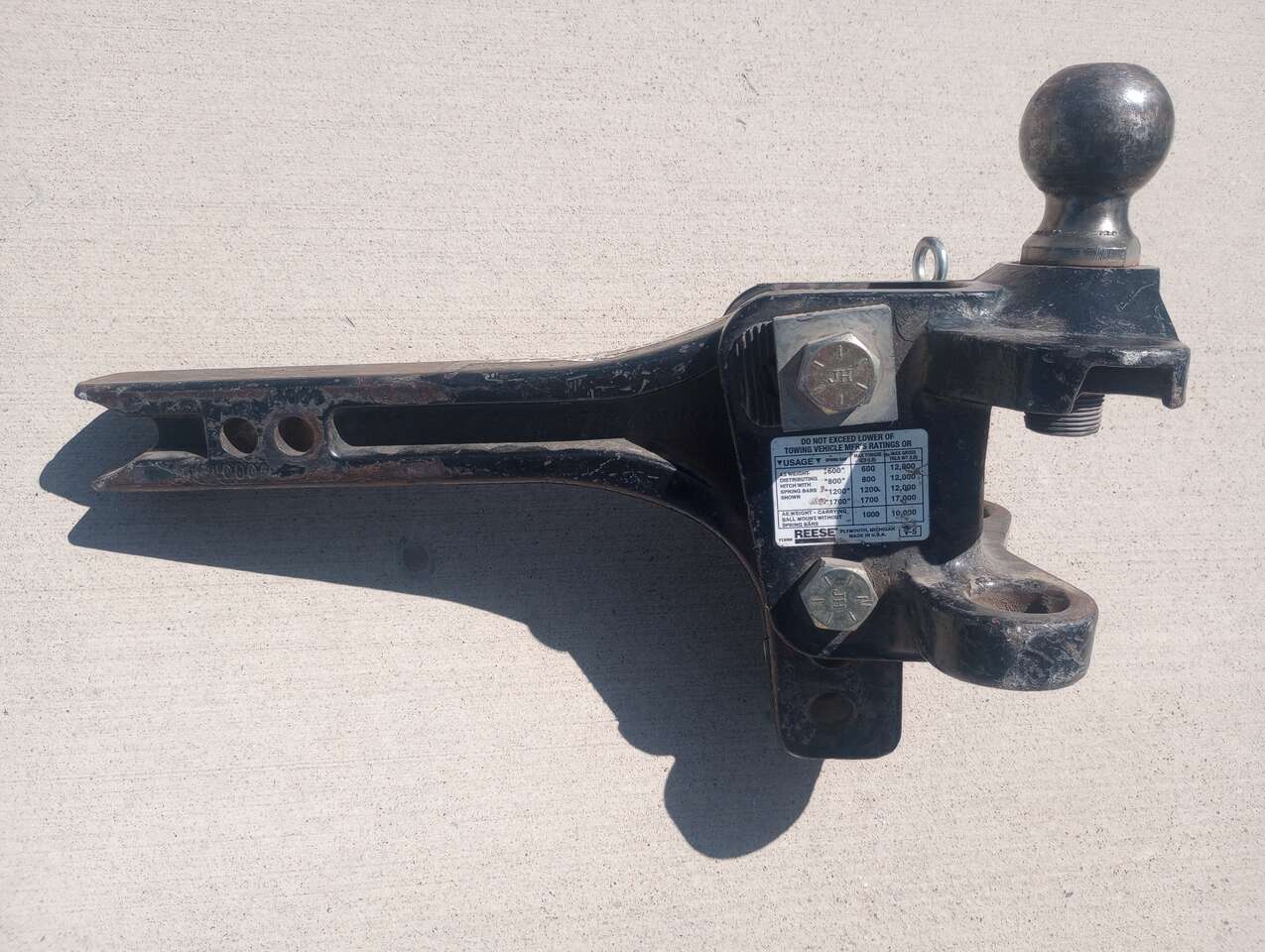 Reese V-5 Weight Distribution Receiver Hitch 12,000 lb