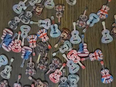 Wooden guitar buttons