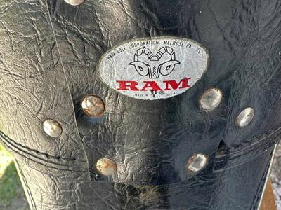 Vintage Ram Black Leather Golf Cart Bag