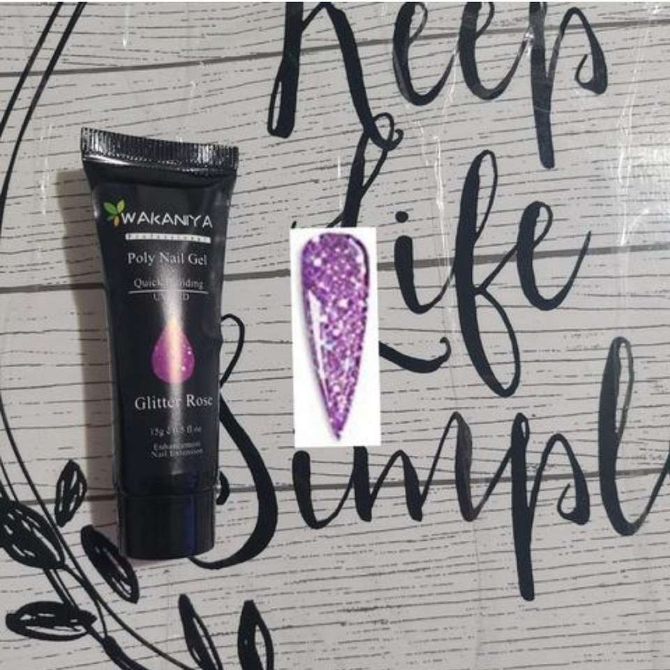 Polygel Nail Glue Nail Extension Glitter Rose New