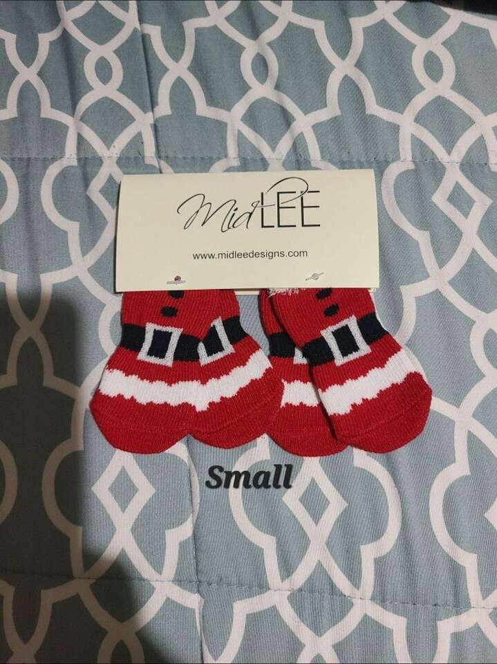 Dog Or Puppy Christmas Socks Booties New Small