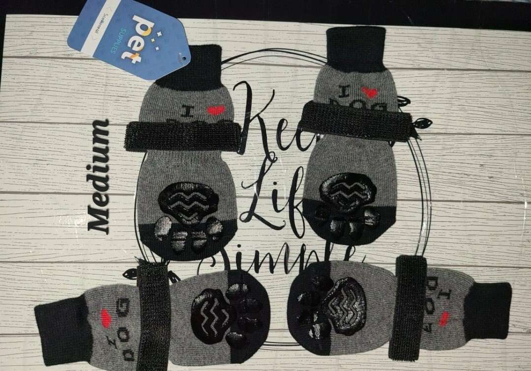 Dog Socks With Velcro Medium New