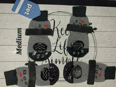 Dog Socks With Velcro Medium New