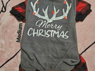 Dog Or Puppy Christmas Outfit Pajamas New Medium