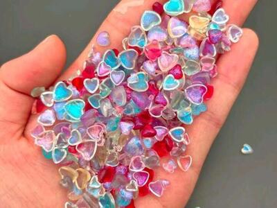 Colorful Heart 3D Nail Art Nail Gems New