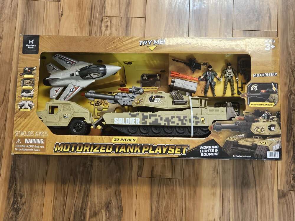Motorized Army Tank Playset New