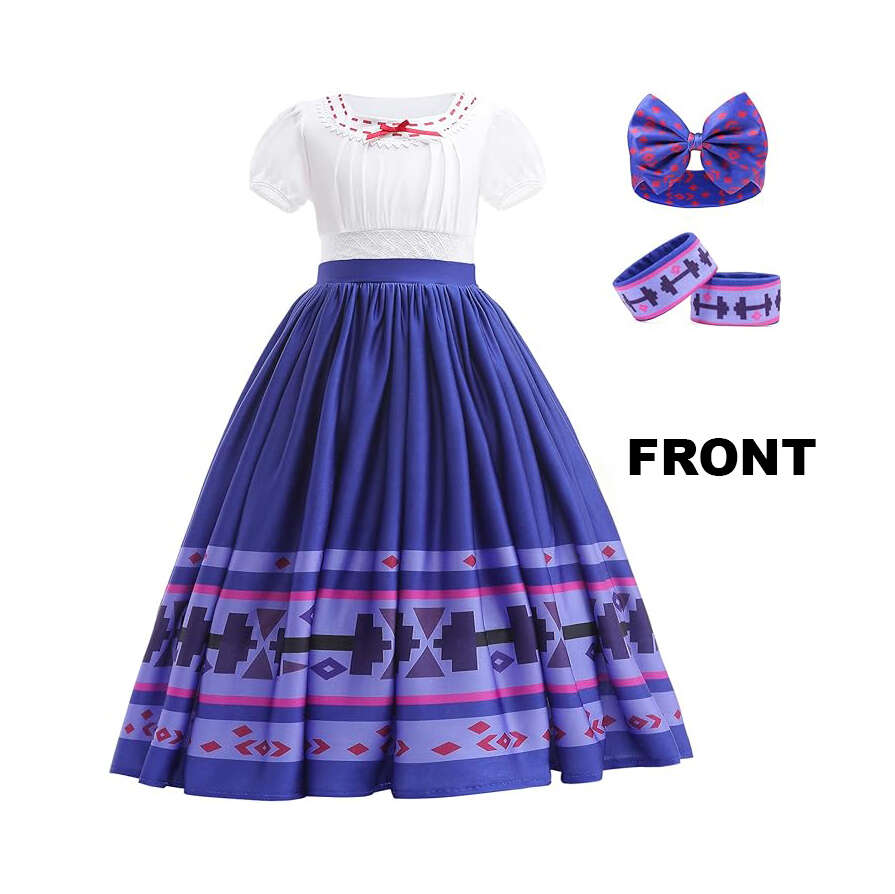 Encanto Luisa Girls Cosplay Dress Up (3-4 Years, Blue)
