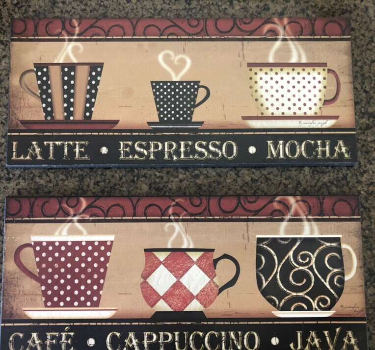 Set Of 2 Coffee Plaques