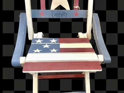 NEW - LARGE 18x11 Folding Wood Display Chair - Could Easily Be Repainted - So Versatile - C PIX