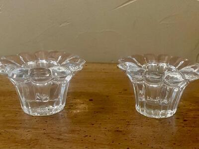 Beautiful Bubble FOREVER CRYSTAL Candle Holders In Box - Used On Amazon $20 - Indonesia - C PIX
