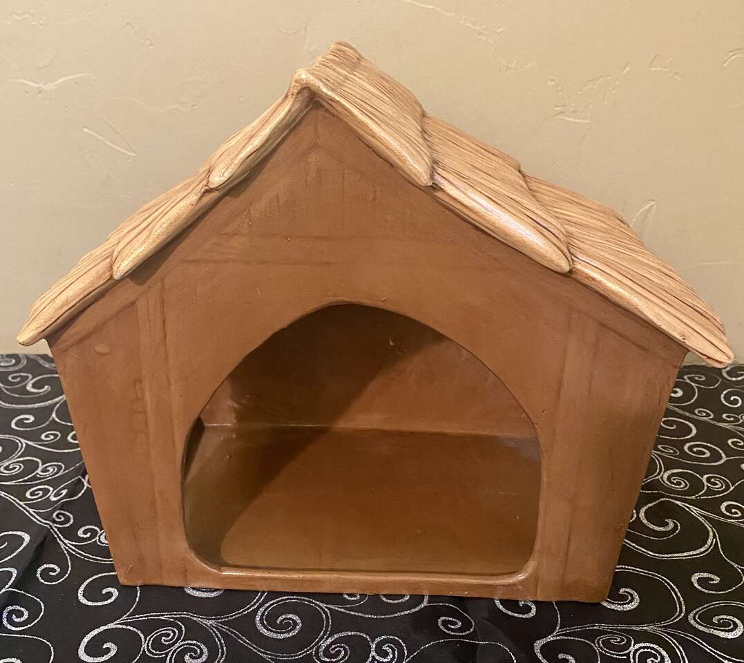 RARE - Vintage Atlantic Mold Nativity Stable/Manger w/ Floor - Compare @ $75+ - No Chips Or Scratches- C PIX