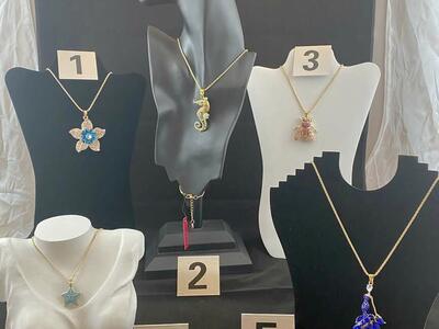 NEW - Designer Betsey Johnson Bling Rhinestone Necklaces- Very Beautiful - Prices Vary See Photos.