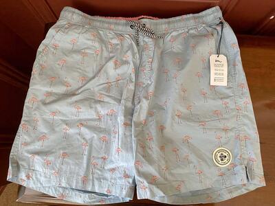 NEW - Mens Imperial Motion SZ L - Pink Flamingo Swim Trunks W/ Tag - elsewhere $48 - C ALL PICS