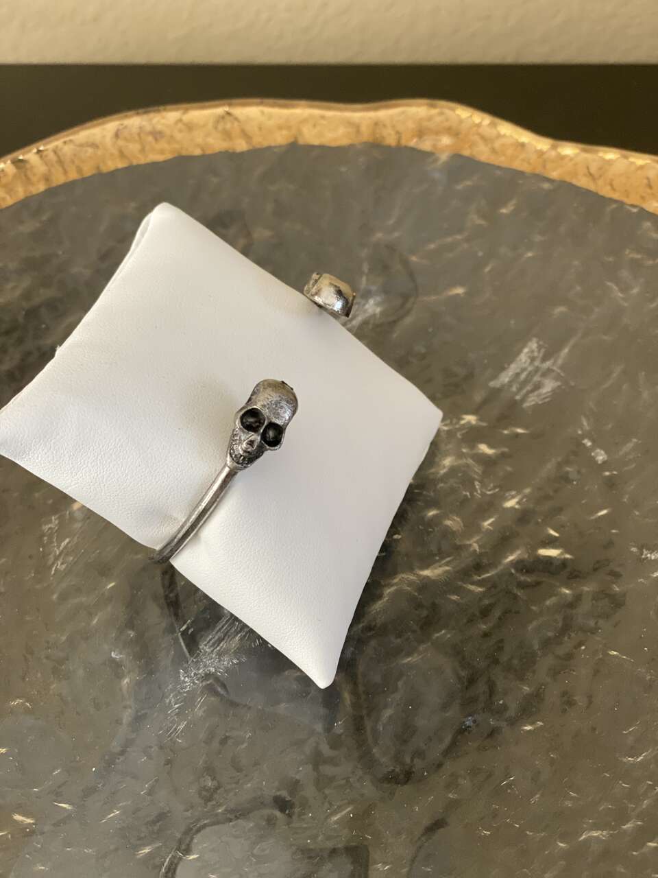 NEW - Antique Silver Double Skull Bracelet - See All Photos