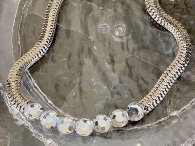 NEW Gorgeous Silver + Rhinestones Choker/Necklace - Must SEE ALL PHOTOS.