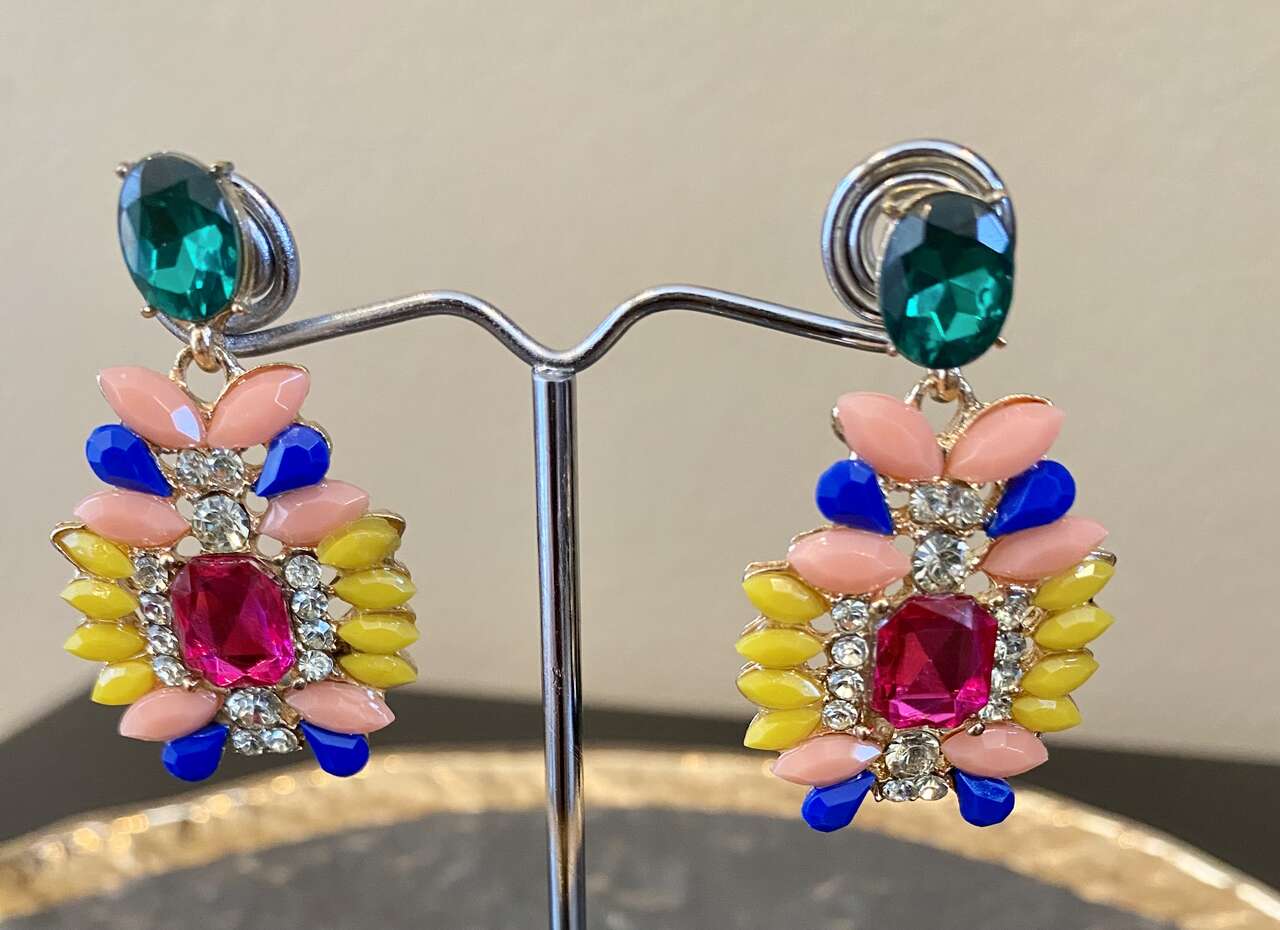 NEW - Beautiful Crystals and Beads Post Earrings - Perfect Accessory To Lift Your Style - C PIXS