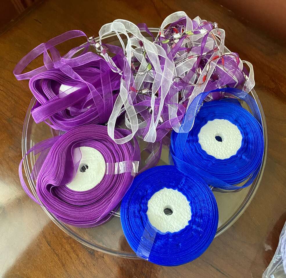 NEW - 4 Large Spools of Organza Ribbon + The Mix You See - Great 4 Crafts And Sewing -