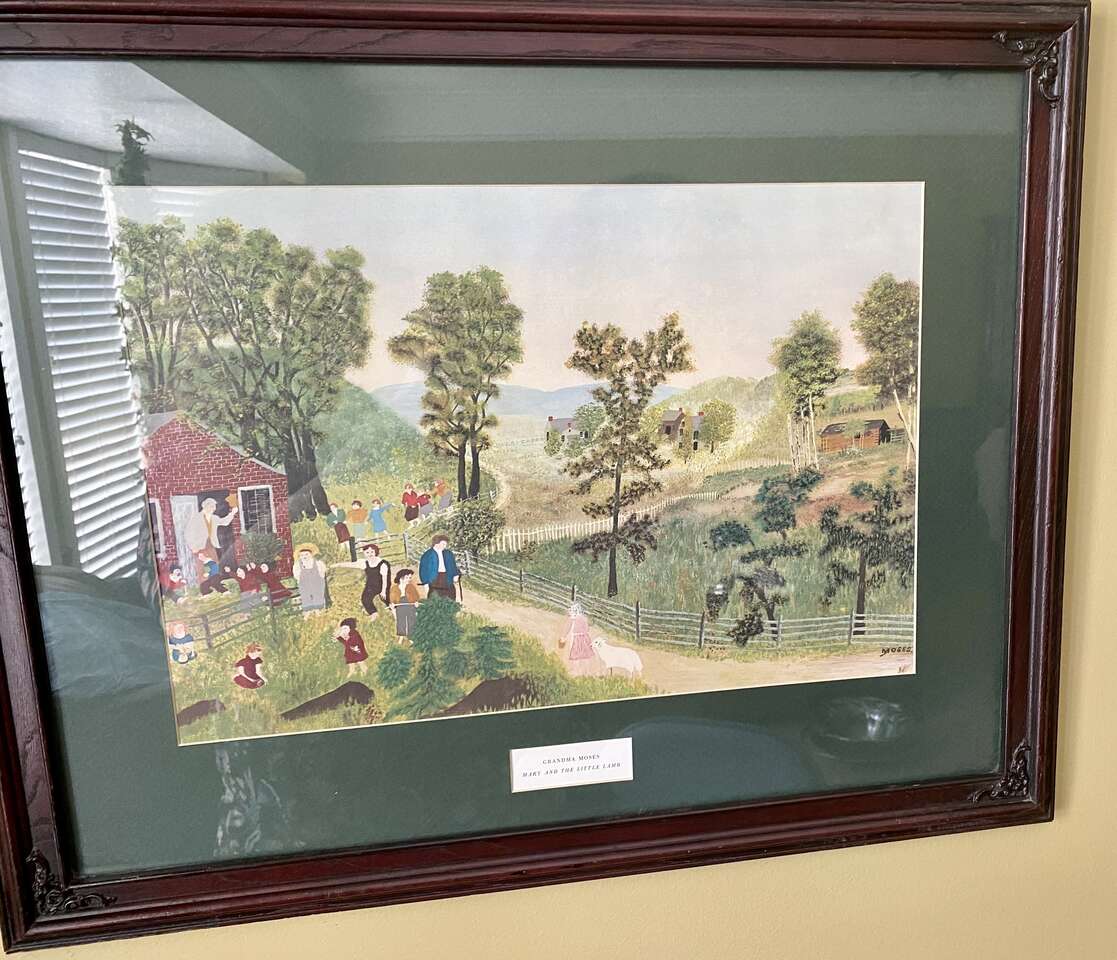 Rare Vintage Grandma Moses - Mary And The Little Lamb - Framed Print - Compare @ $195 - C ALL PIXS