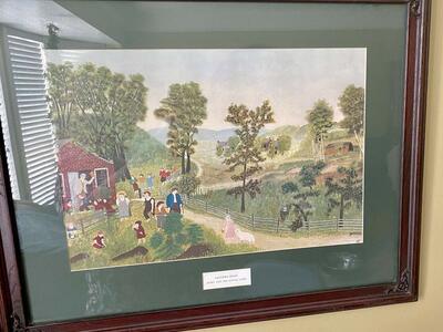 Rare Vintage Grandma Moses - Mary And The Little Lamb - Framed Print - Compare @ $195 - C ALL PIXS