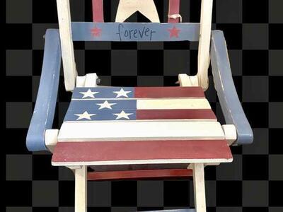 NEW - LARGE 18x11 Folding Wood Display Chair - Could Easily Be Repainted - So Versatile - C PIX