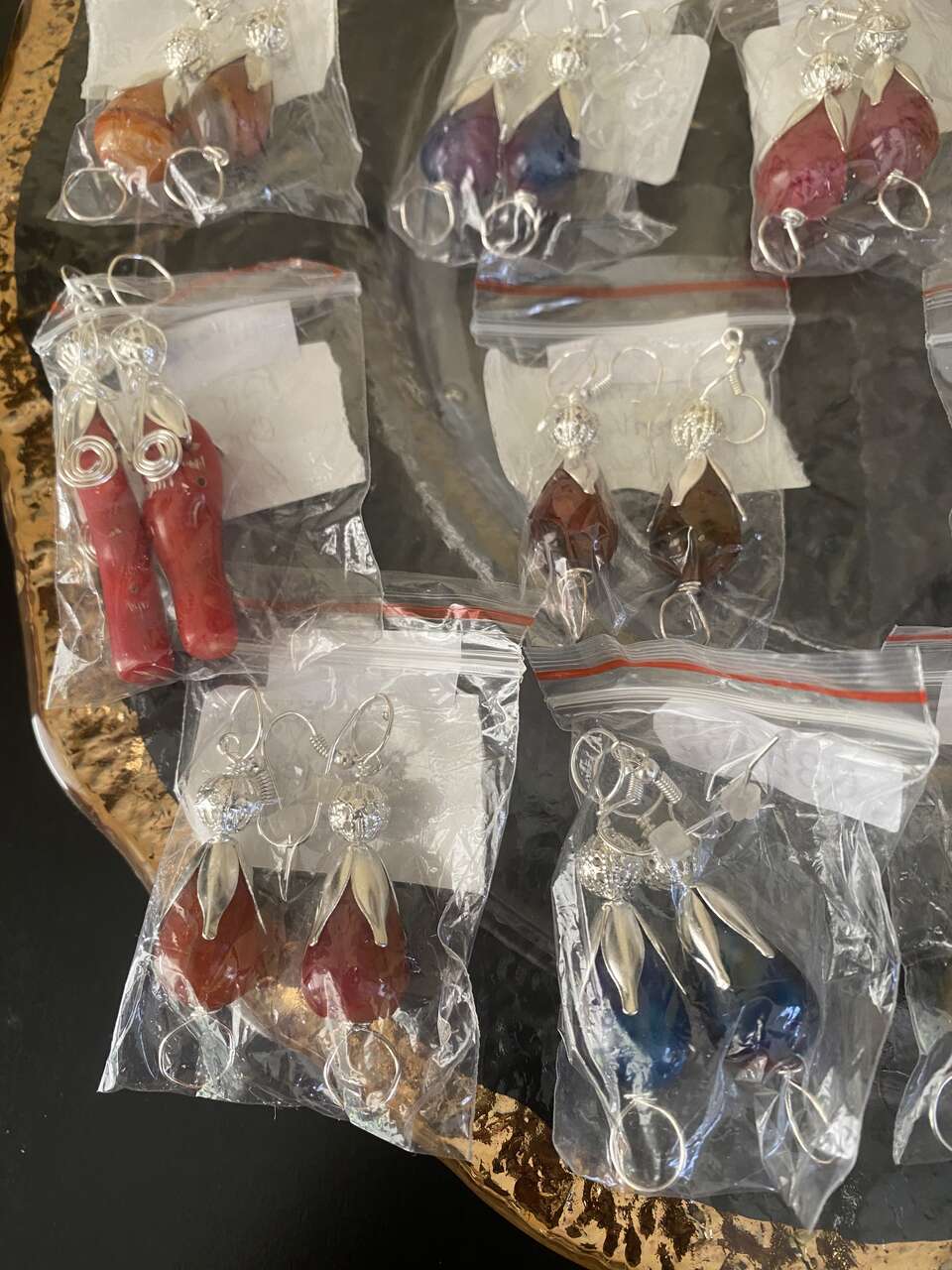 NEW - Beautiful Natural Gemstone Earrings - Agate- Jasper- A Few Coral - See ALL PHOTOS