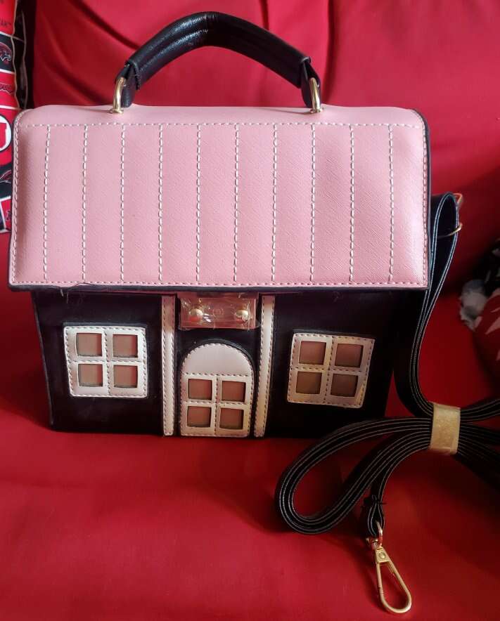 House Shaped Leather Women Handbag Purse Crossbody