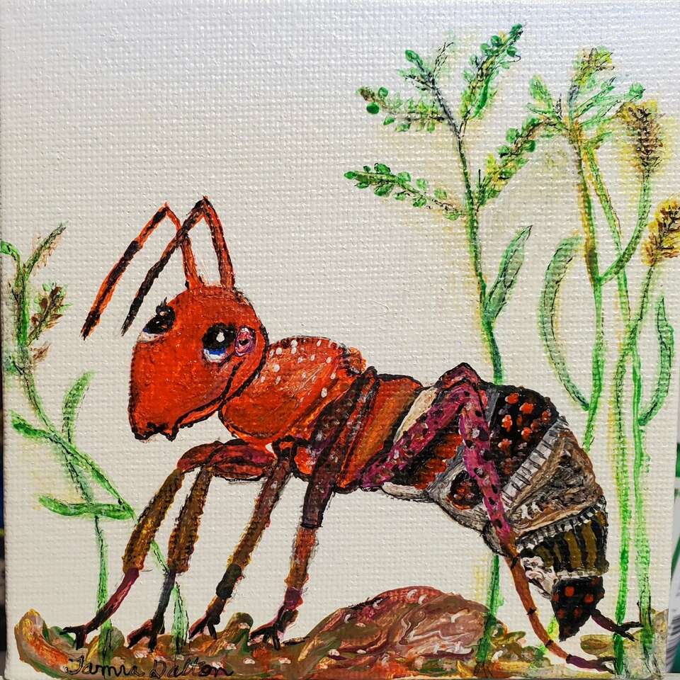 4x4 Acrylics Painting Ant Anty S'more canvas new