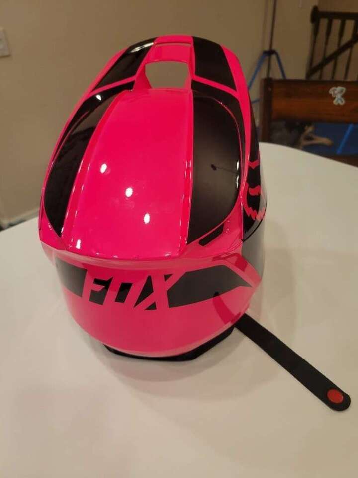 Hot Pink Fox Youth Medium V1 Helmet
